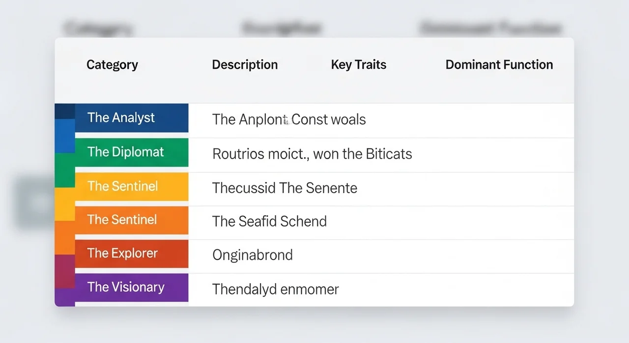 SBTI 주요 유형별 특징 요약