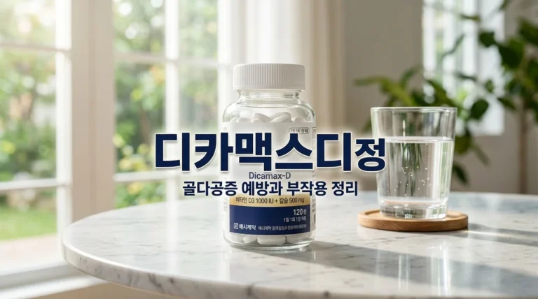 디카맥스디정 효능 부작용 완벽 정리: 골다공증 예방과 올바른 복용법