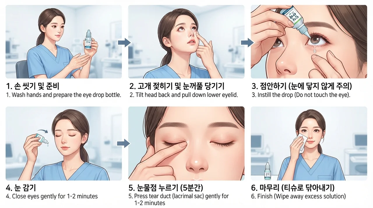 올바른 점안 방법: 효과를 2배로 높이는 법