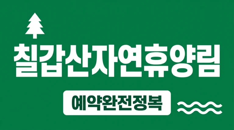 칠갑산자연휴양림 예약 방법 및 요금 총정리 (계곡 물놀이장 팁까지)