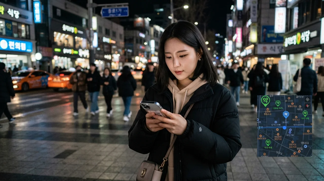 실시간으로 내 주변 문 여는 약국 찾는 방법