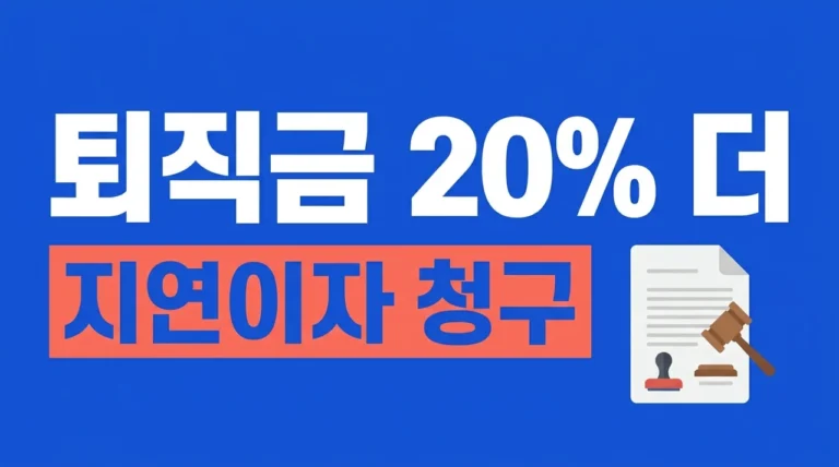 퇴직금 지연이자 20% 청구 방법과 지급기한 14일 초과 시 대처법