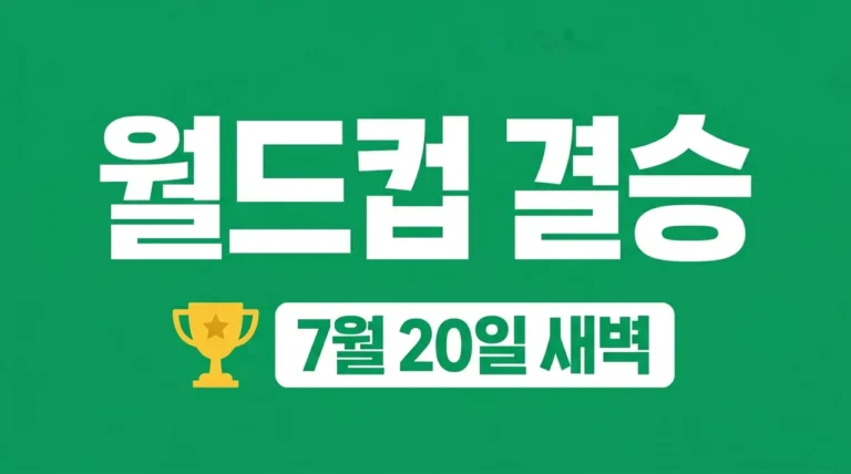 2026 월드컵 결승 일정 및 한국 시간 중계 채널 장소 총정리