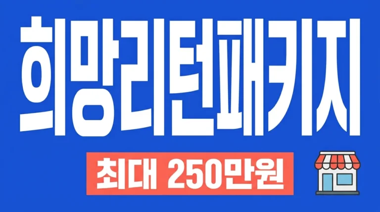 희망리턴패키지 신청 방법 및 지원금 혜택 (점포철거비 250만원)
