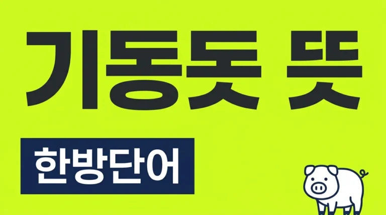 기동돓 뜻, 끝말잇기 한방단어 600년 전 숨겨진 의미와 활용법