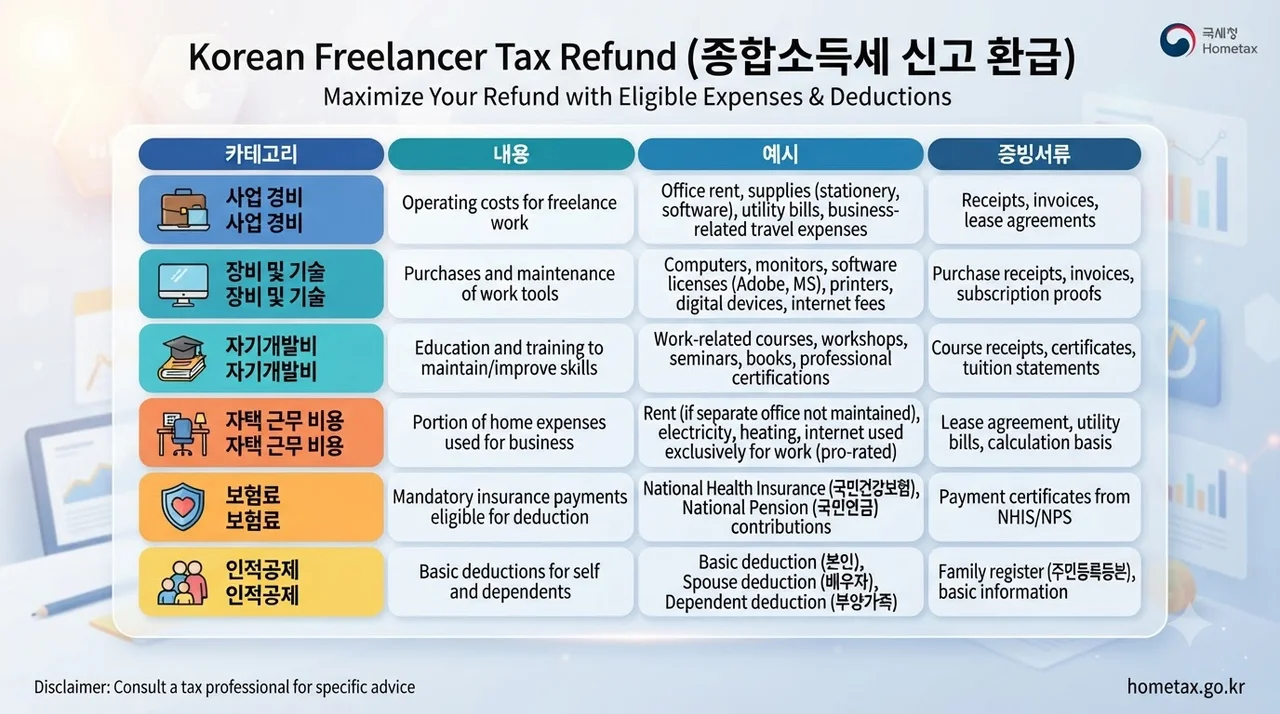 환급 대상자와 주요 항목 한눈에 보기