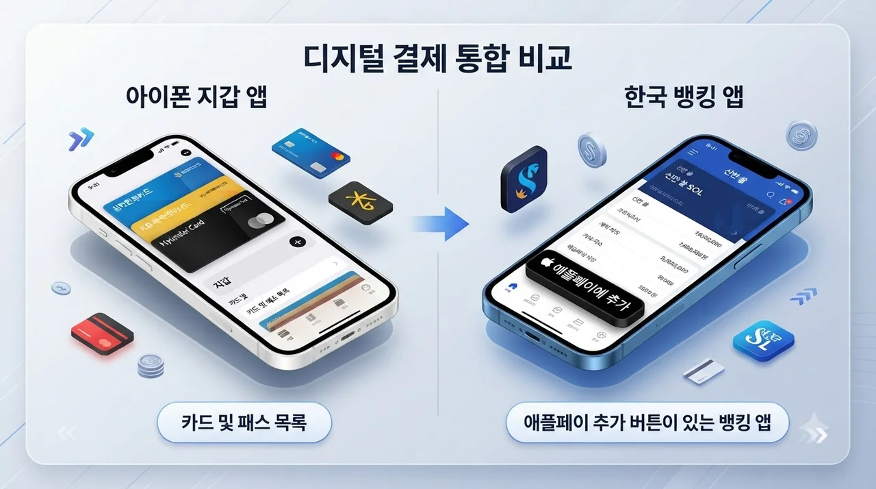 지갑 앱 vs 카드사 앱 등록 방식 비교