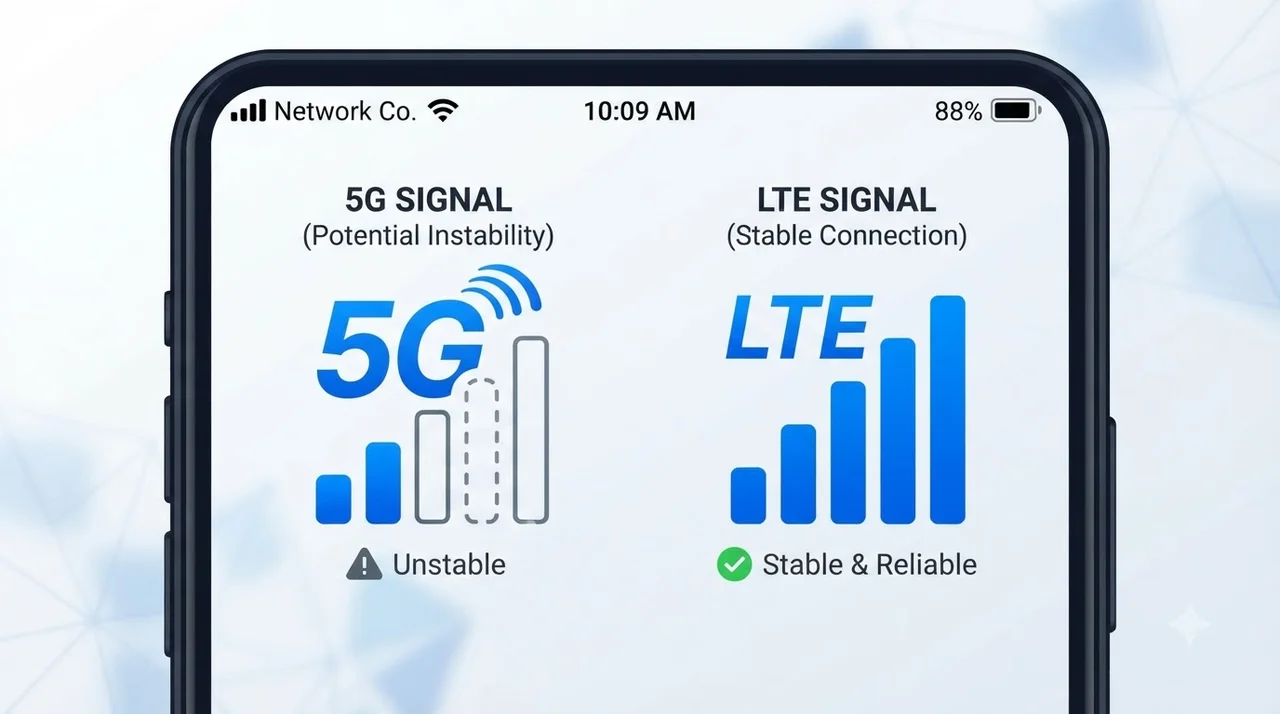 5G vs LTE: 신호 불안정 해결을 위한 모드 변경