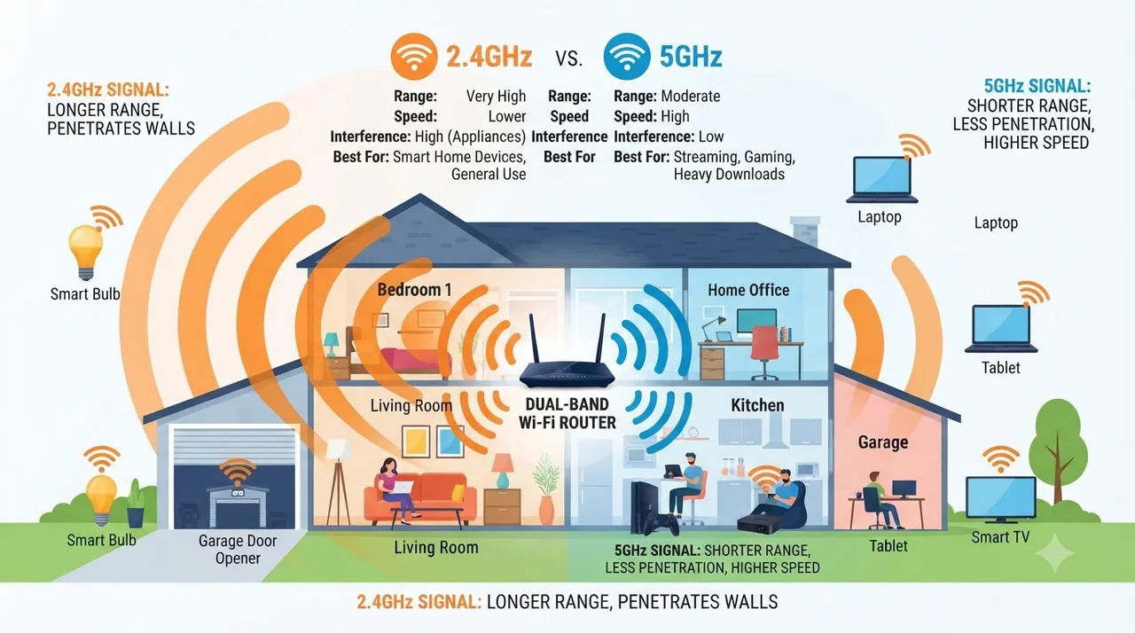 2.4GHz와 5GHz 대역폭의 차이와 선택