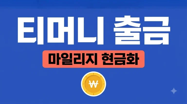 티머니 마일리지 출금 현금화 방법 3가지 및 수수료 완벽 가이드