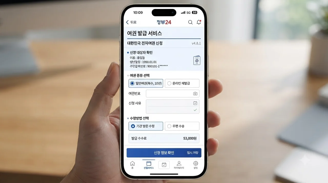 정부24 여권 재발급 신청 5단계 절차