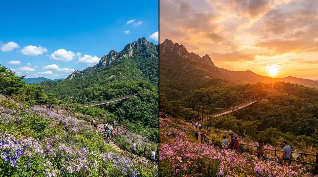 청명한 오전 vs 낭만적인 일몰, 언제 가는 게 좋을까?