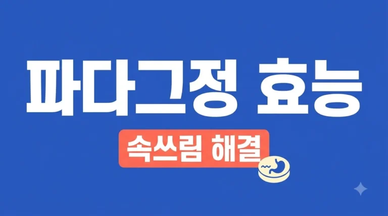 파다그정 효능 복용법 및 부작용 | 속쓰림 위산과다 완벽 해결 가이드