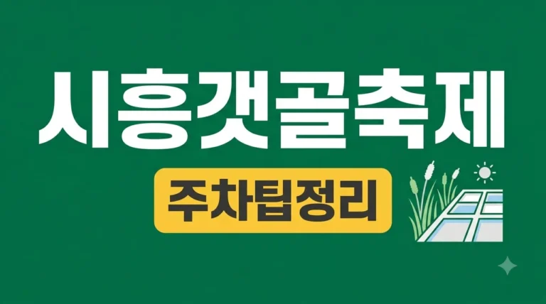 시흥갯골축제 2026 일정 주차 셔틀버스 체험 예약 방법 완벽 가이드