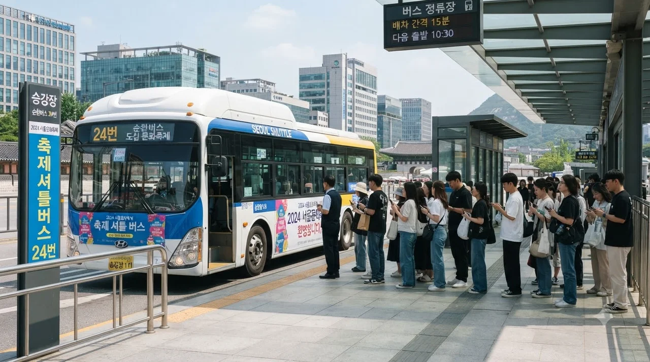 교통 및 주차 안내: 셔틀버스 이용이 가장 빠르고 편해요